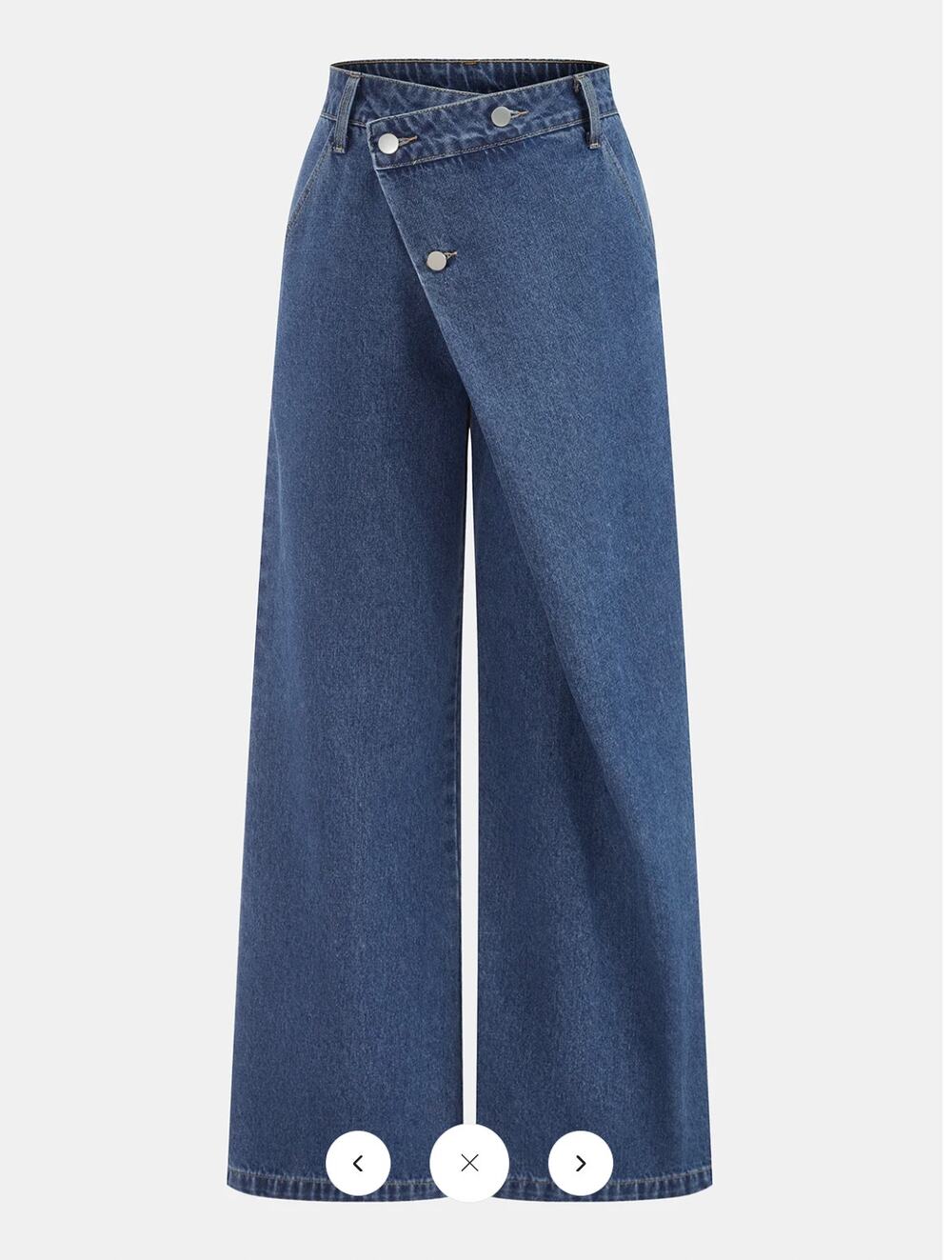 NWT Commense Asymmetric Wide Leg Denim Pants Sz M